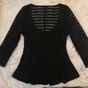 Black Guess 3/4 sleeved slight peplum top!